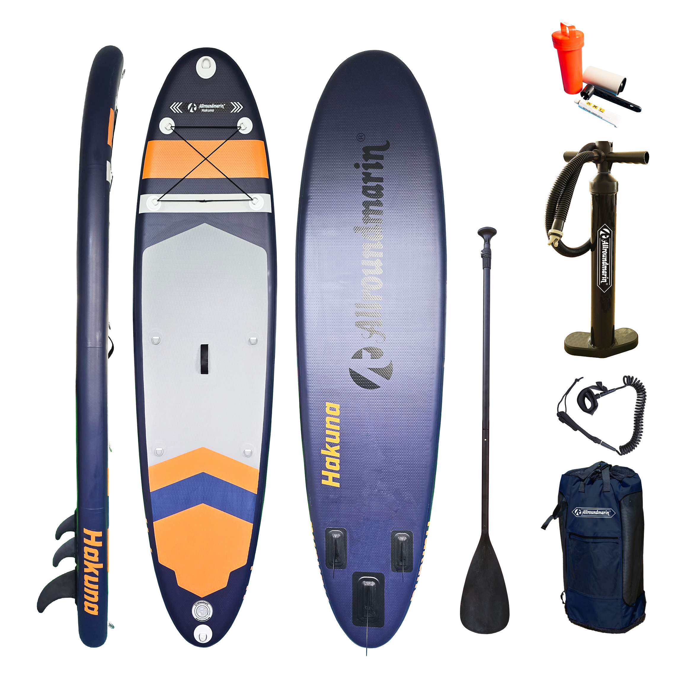 Allroundmarin SUP Stand up Paddle Board HAKUNA 320 Dunkelblau SET