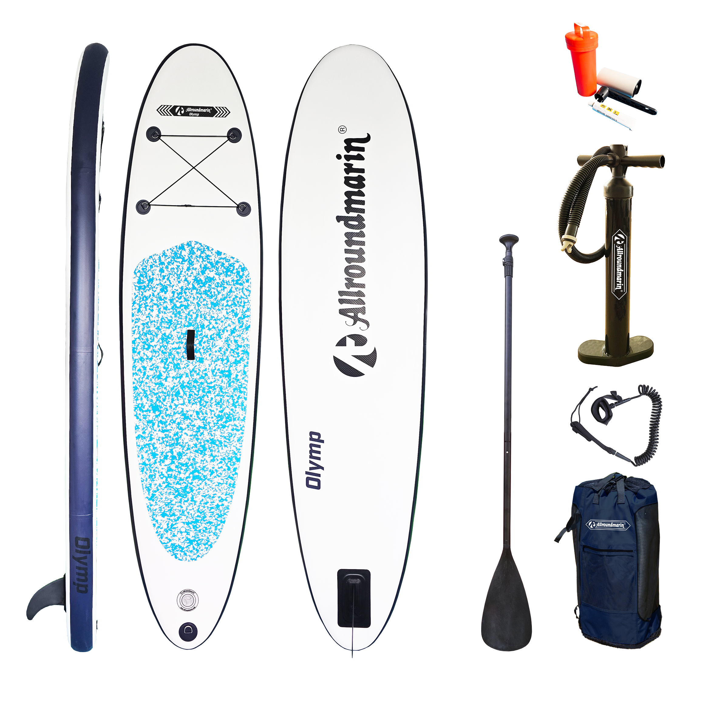 Allroundmarin SUP Stand up Paddle Board OLYMP 320 Blau Camo SET