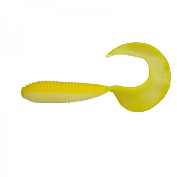 Relax Twister für Barsch Zander 10cm 5 Stück Gelb Weiss